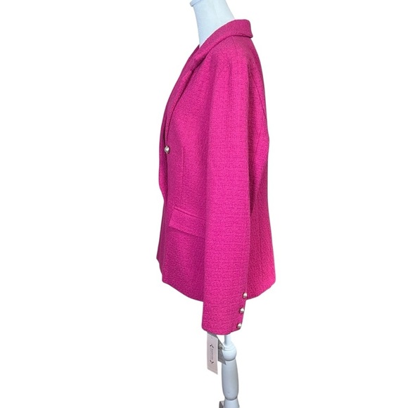 Nanette Lepore Pink Boucle Tweed Double Breasted Blazer Jacket Coat Sz 16 NEW - Picture 6 of 13